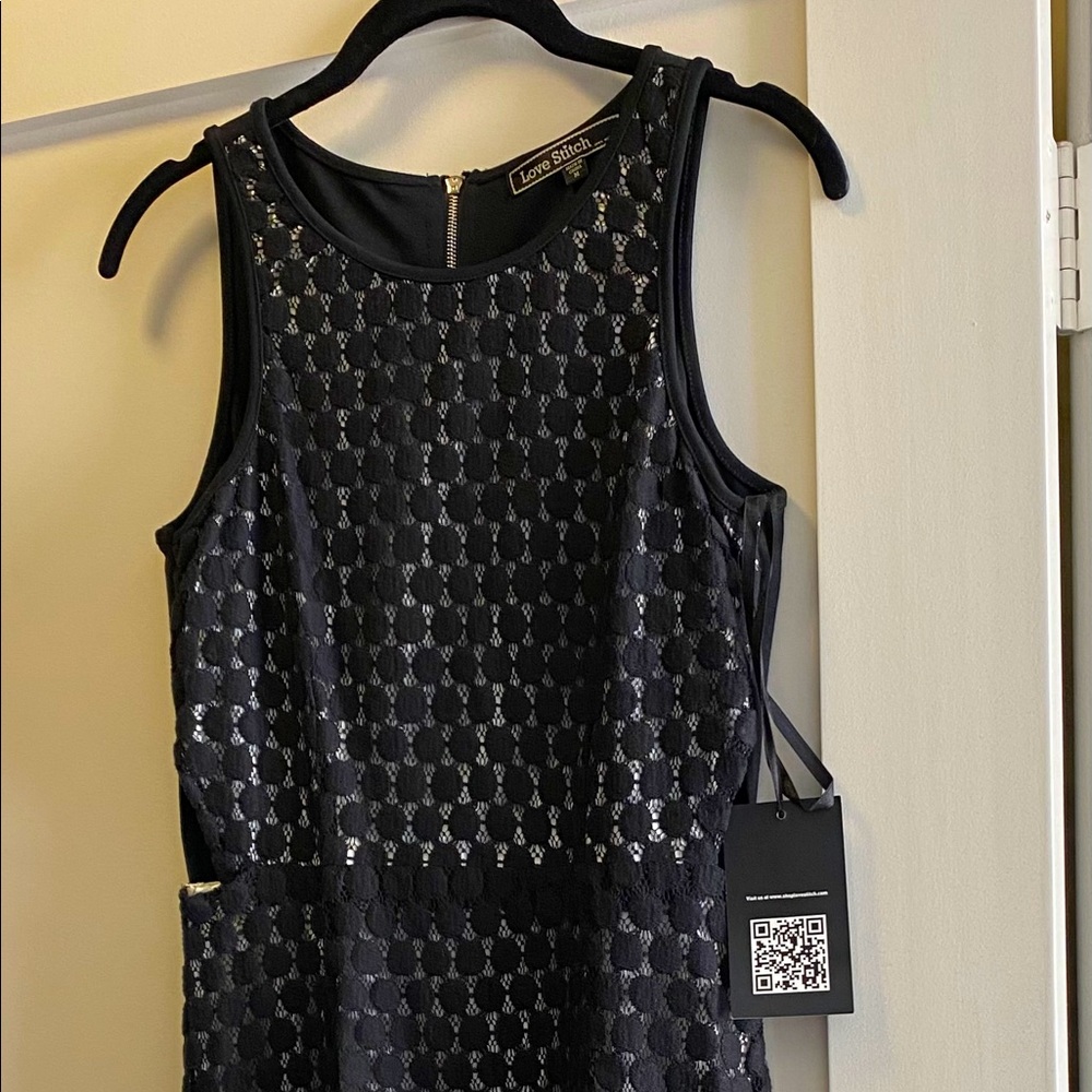 Lovestitch dot lace bodycon midi dress